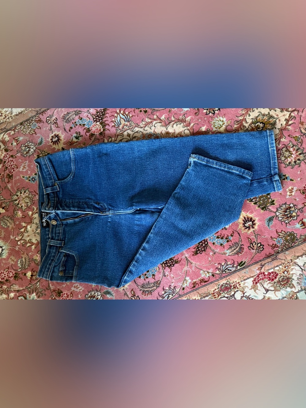 Style & co Women’s Blue Capri Jeans, 8P, starched cotton & spandex blended